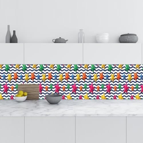 Diğer 126592076 Mutfak Tezgah Arası Folyo Kaplama Folyosu Renkli Yıldızlar 60X200 Cm