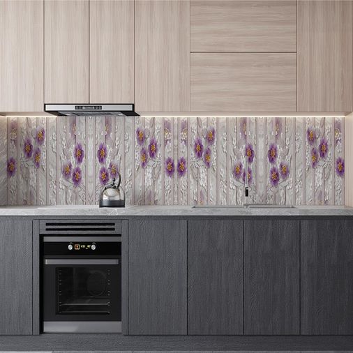 Diğer 126592830 Mutfak Tezgah Arası Folyo Kaplama Folyosu Mor Papatya 60X200 Cm