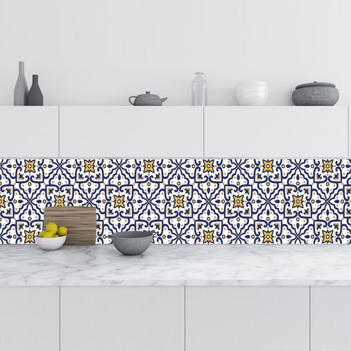 Diğer 126592988 Mutfak Tezgah Arası Folyo Kaplama Folyosu İtalyan Çini Motif 60X100 Cm