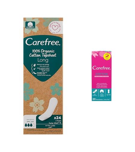 Diğer 126593111 Carefree Organic Uzun 24'lü Günlük Ped Ve Carefree, Günlük Ped, Pamuklu, Fresh Parfümlü, 20'li
