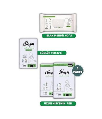 Diğer 126593463 Natural Ultra Hassas Ped Uzun 40'lı, Günlük Ped 32'li, Natural 60'lı Mendil Ve Rosıe