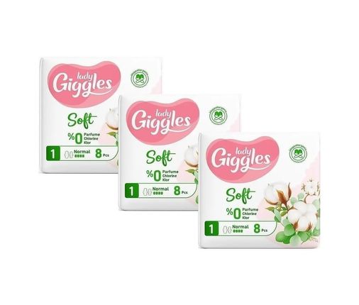 Diğer 126593565 Giggles Lady Soft Hijyenik Ped Normal 8 Adet 3 Paketi