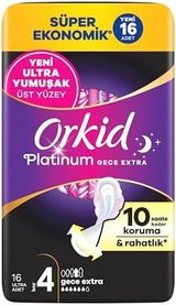 Diğer 126593645 Orkid Platinum Hijyenik Ped Gece Ekstra Boy 4 Süper Ekonomik Paket 16 Adet Ped