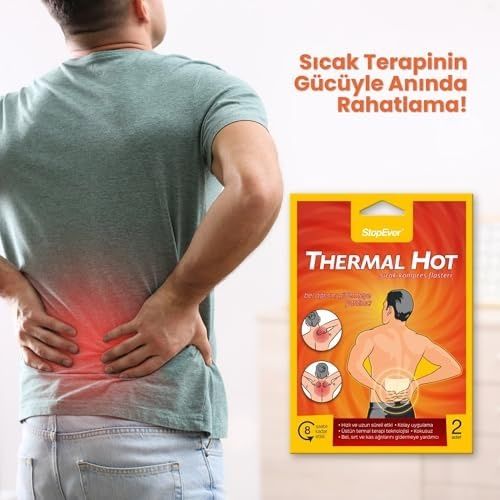 Diğer 126594090 Stopever Thermal Hot Terapi Flasteri - 6'lı Paket Kas Ve Bel Ağrılarını Hafifletmeye Yardımcı 8 Saat Etkili Isı Terapisi İlaç İçermez 12 Adet 6X2