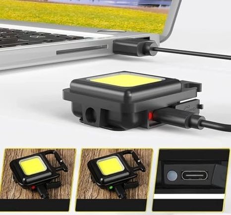 Diğer 126603261 Mini Taşınabilir Led Çok Fonksiyonlu Fener, Yüksek Lümen, Cob Anahtarlık, Dış Mekan İçin Şarj Edilebilir Acil Durum Işığı, Mini Kamp Feneri
