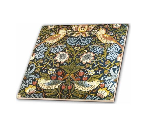 Diğer 126605550 William Morris Erdbeerdieb Muster Keramik Fliesen, 6 Ct 219390 2 Açık Bej - Bej