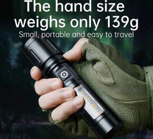 Diğer 126605555 603 Usb Şarjlı Yüksek Güç Spot Uzun Led El Feneri Zumlanabilir Ultra Parlak Acil Aydınlatma Feneri