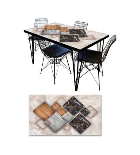 Diğer 126609767 Masa Kaplama Folyosu Mobilya Masa Kaplama Folyoları 3D Geometrik Mermer