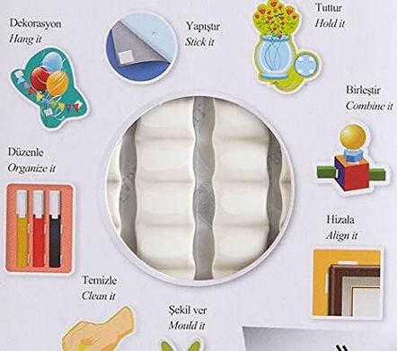 Diğer 126610336 Tack-It Beyaz, 50 Gr, 90 Parça, Yeniden Kullanılabilir Hamur Yapıştırıcı, Sökülebilir Ve İz Bırakmaz