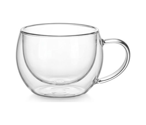Diğer 126623932 Borosilikat Cam Bardak, 120 Ml Kapasite, Dayanıklı Yapı, Çift Cidarlı Yalıtım, Makinede Yıkanabilir, Ev Ofis Restoran İçin Kullanıma Uygun Kulplu Kahve Espresso Sunum Bardağı