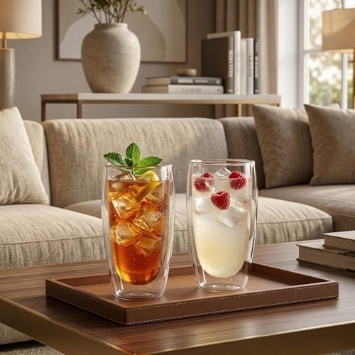 Diğer 126624186 Borosilikat Cam Bardak, 350 Ml Kapasite, Dayanıklı Yapı, Çift Cidarlı Yalıtım, Ev Ofis Restoran İçin Kullanıma Uygun Borosilikat Cam Çay Kahve Espresso Sunum Bardağı