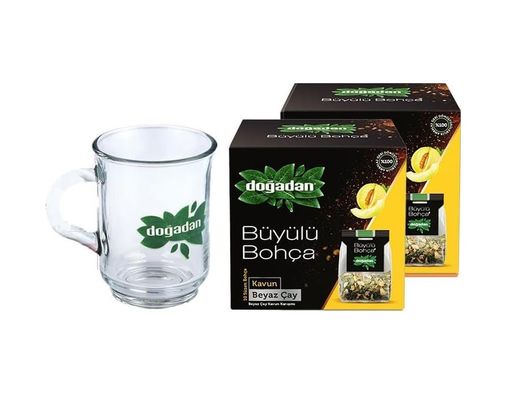 Diğer 126624699 Büyülü Bohça Beyaz Çay Kavun 10'lu 12 G X 2 Ve Doğadan Cam Bardak Hediyeli