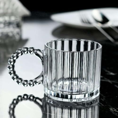 Diğer 126625135 Cam Boncuk Kulplu Bardak Seti 250 Ml Koyu Kupa Bardak, Çay Kahve Su Meşrubat İçin Şık Ve Dayanıklı Tasarım