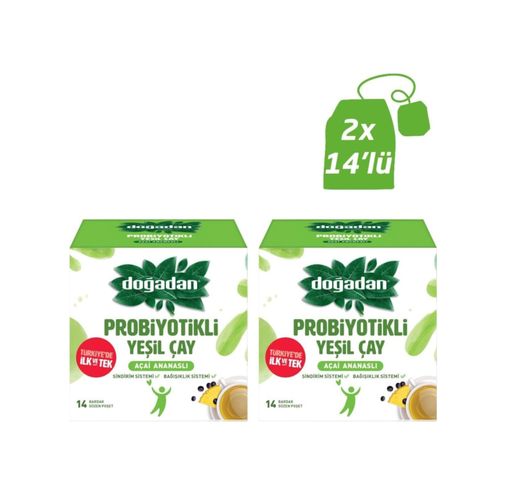 Diğer 126626849 Doğadan Probiyotikli Yeşil Çay Açai Ananas 14Lü X2