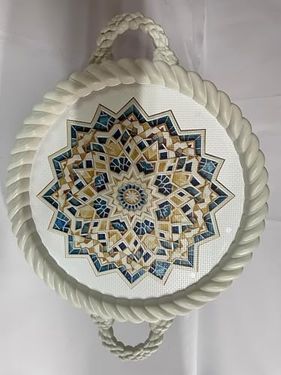 Diğer 126627549 Lüks Dekoratif Plastik Tepsi Bukleli Çerçeve 35 X 35 Desenli