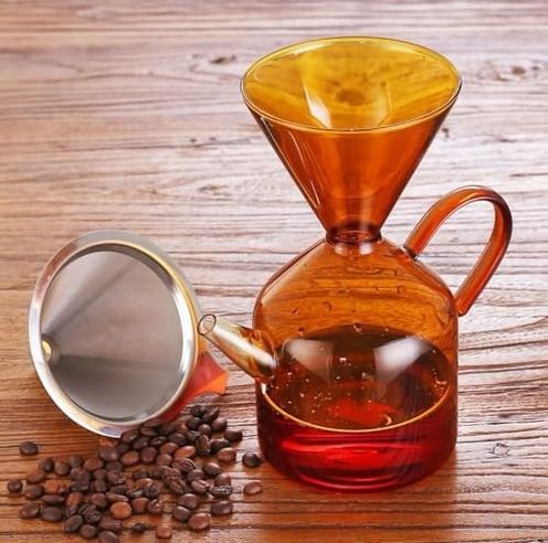 Diğer 126629329 Miter Premium Borosilikat Cam Kahve Demleme Sürahisi 600Ml Dayanıklı Tarzı Manuel Kahve Demliği Filtre Aparatlı Şık Tasarım