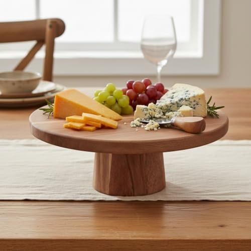 Diğer 126629792 Doğal Akasya Ahşap Ayaklı Sunum Tahtası Ve Kesme Panosu - 24.5X9.5X1.5 Cm Dekoratif Kahve, Peynir Ve Sushi Servis Tepsisi
