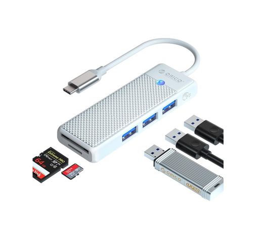 Diğer 126632859 Type-C To 3.0 Tf Sd Kart Okuyucu 3 Portlu Usb 3.0 Çoklayıcı Adaptör Beyaz