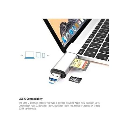 Diğer 126634437 Ads-103 Uyumlu Type-C To Usb 3.0 Otg Veri Aktarım Sd Tf Tak Çalıştır Kart Okuyucu Çevirici Hub Adaptör