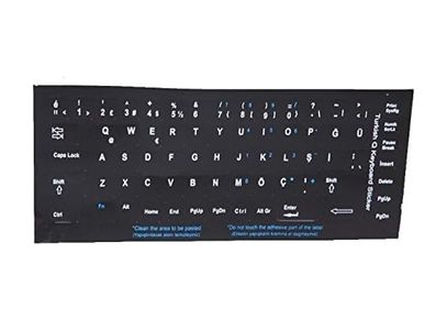 Diğer 126635189 53161 Türkçe Q Siyah Klavye Stiker Bilgisayarlar İçin Klavye Yapışkan Etiketi Siyah Üzerine Harfler Q Türkçe