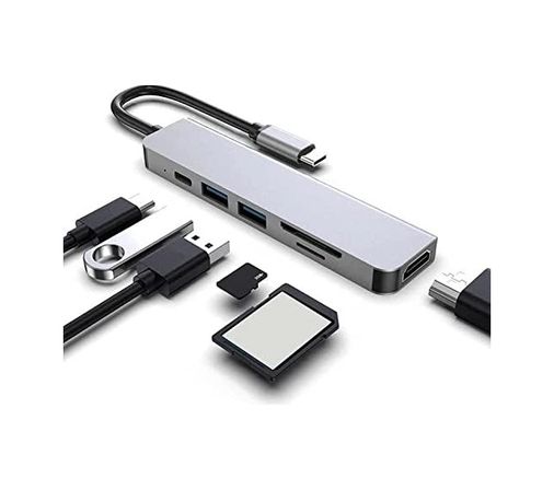 Diğer 126635612 Pro İle Uyumlu Type C To 4K Hdmı + Usb 3.0 + Sd/tf + Pd + Type-C, Taşınabilir 7In1 Adaptör
