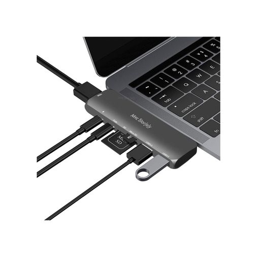 Diğer 126635714 Macbook Usb-C Hub Ve Çoklayıcı 7-In-1 4K Hdmı, Usb 3.0, Sd/microsd M1 Ve M2 Uyumlu Gri