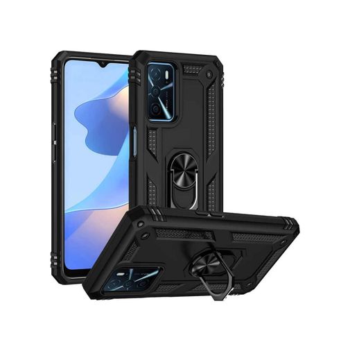 Diğer 126649733 Oppo A16 İle Uyumlu Kapak Military Yüzüklü Stantlı Tank Kılıf - Siyah
