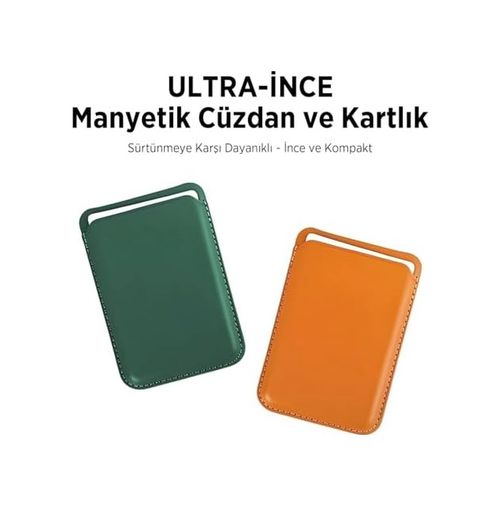 Diğer 126649917 Bix Tmw4 Magsafe Uyumlu Deri Cüzdan Manyetik Kartlık Standlı Katlanabilir Kahverengi