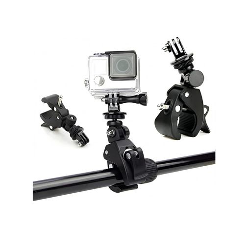 Diğer 126659481 Evrensel Alüminyum Alaşımlı Aksiyon Kamerası Montaj Kelepçesi, 360 Döner, Motosiklet Ve Bisiklet Hero 11/10/9/8/7/6/5,,, Dji Osmo Action, İle Uyumlu, Siyah