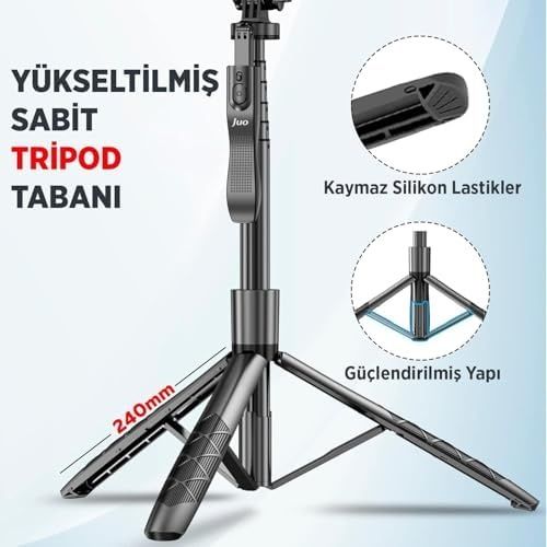 Diğer 126660503 Jst40 Alüminyum Monopod Selfie Çubuğu Kumandalı Uyumlu Açık Camgöbeği