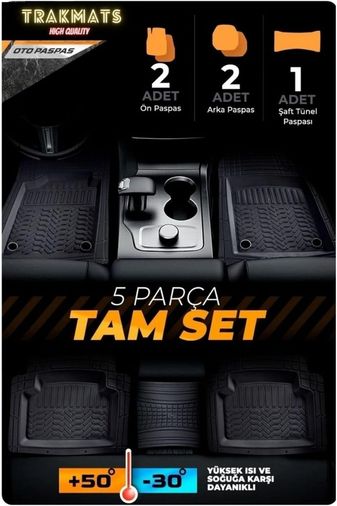 Diğer 126661079 Kyb18300 2018 4D Universal Estetik Ve Konforlu Oto Paspas Adk Siyah Kia Sorento İle Uyumlu