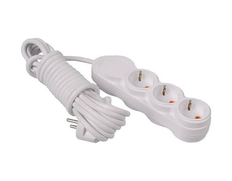 Diğer 126661413 3Lü 2 Metre Grup Priz Uzatma Kablosu, Çocuk Korumalı, Klemensli Topraklı Priz - 3500 Watt, 16 Amper, 250 Volt, Beyaz Renk 2 Metre