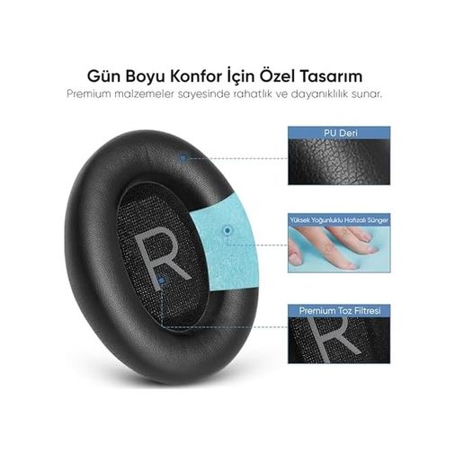 Diğer 126661938 Bose İle Uyumlu Quietcomfort 45 Qc45 & Quiet Se Qc Se İçin Deri Kulaklık Pedi Hafızalı Yüksek Kaliteli Materyal Kulaklık Süngeri