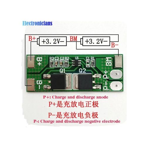 Diğer 126662208 Bms 2S 8A Li-Ion 6.4V 8.4V Yeşil Vida Konnektörlü 8 Amps 2 Pol 41Mm 3.5Mm