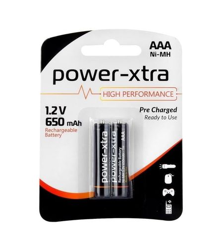 Diğer 126662250 Power-Xtra 1.2V 650 Mah Aaa İnce Şarjlı Ni-Mh Pil - 2Li Blister