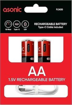 Diğer 126662391 Pl1400, Aaa, Şarjlı Pil, 1.5Volt, 400Mah/750Mwh, Type-C Ile Kolay Şarj, 2 Li Paket