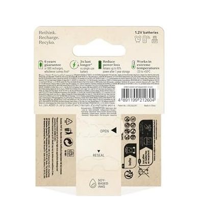 Diğer 126662671 Recyko 1300 Aa Kalem Ni-Mh Şarjlı Pil, 1.2 Volt, 2'li Kart