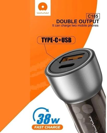 Diğer 126663653 38W Hızlı Şarj Araç Çakmak Şarj Cihazı Dual Port Usb 18W + Type-C 20W Pd20W+Qc3.0 - C185
