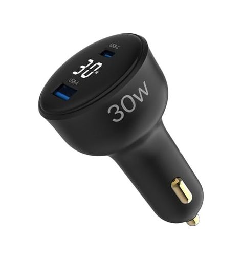 Diğer 126664190 30W Led Ekranlı Type-C + Usb-A Araç Şarj Aleti & & Tablet Araç İçi Şarj Cihazı