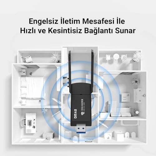 Diğer 126666318 Dm Ad085 1300 Mbps Dual Band 5.8Ghz Usb Adaptör Wifi Alıcı Verici Access Point