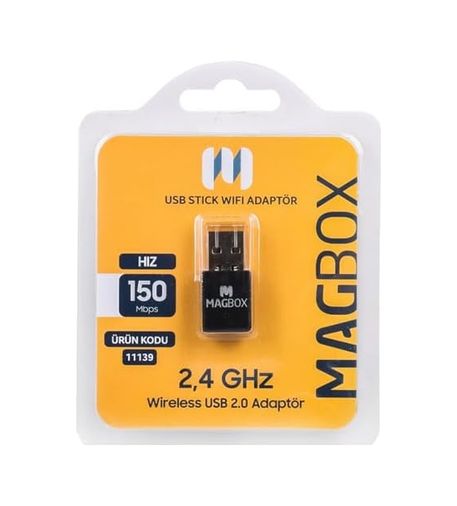 Diğer 126667284 Mini Usb Stick Wifi Adaptör, 7601 Chipset, 2.4Ghz, 150 Mbps, Hd Uydu Alıcı Uyumlu Usb Stick Wifi Adaptör, 802.11N, Magbox