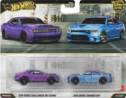 Diğer 126668452 1:64 Premium Car Culture 2'li Paket 2018 Dodge Challenger Srt Demon - 2015 Dodge Charger Srt Hbl96 - Jhw47