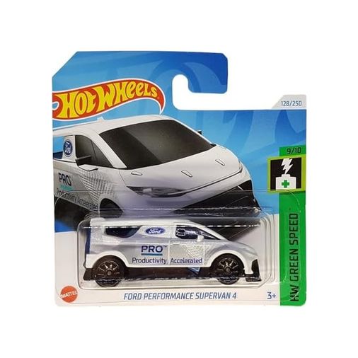 Diğer 126668974 - Performance Supervan 4 - Hw Green Speed 9/10 - Hry90 - Short Card - Kleintransporter - Beyaz - Mattel 2024-1:64