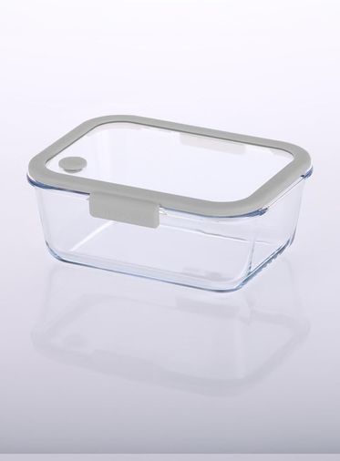 Diğer 127166795 Neoflam Fika Glace Vakumlu Cam Saklama Kabı 1200 Ml Gri