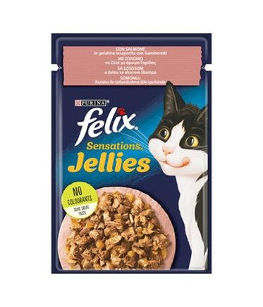 Diğer 127248180 Pouch Sensation Jellies Somonlu Ve Karidesli Yetişkin Kedi Konservesi 6 Adet 85 Gr