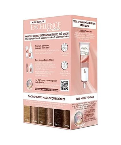 Diğer 127431396 Excellence Creme Nude Renkler Saç Boyası - 6U Nude Koyu Kumral