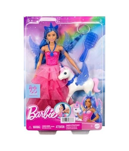 Diğer 128467722 , 65. Yıla Özel, Mavi Saçlı, Pembe Elbiseli Bebek İle Safir Kanatlar Gibi Aksesuarlar, Hrr16