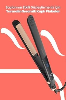 Diğer 128806255 Goldmaster In-6132 Betty Seramik Keratinli Lcd İyonlu Saç Düzleştirici, Şekillendirici 1