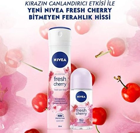Diğer 128807516 Fresh Cherry Kadın Sprey Deodorant, 150 Ml 3 Paketi