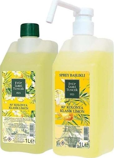 Diğer 128830797 Klasik Limon Kolonyası Sprey Ve Yedek Şişe 1 Litre